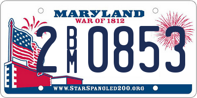 MD license plate 2BM0853