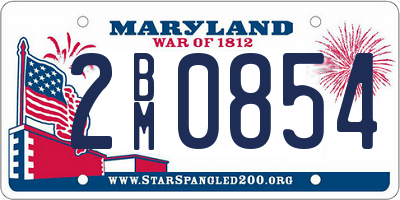 MD license plate 2BM0854