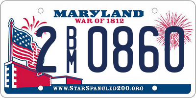 MD license plate 2BM0860