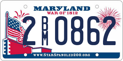 MD license plate 2BM0862