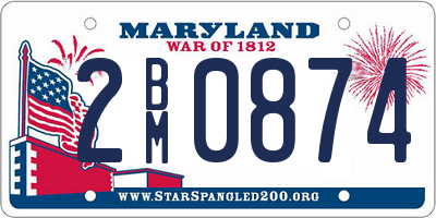 MD license plate 2BM0874