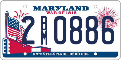 MD license plate 2BM0886