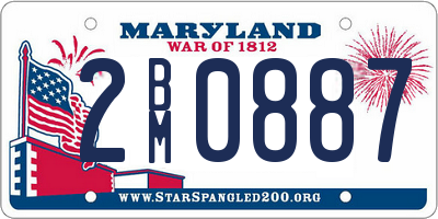 MD license plate 2BM0887