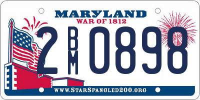 MD license plate 2BM0898