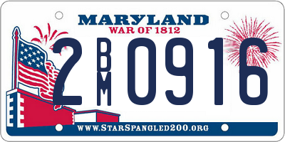 MD license plate 2BM0916