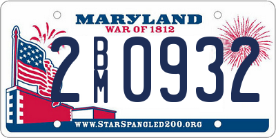 MD license plate 2BM0932