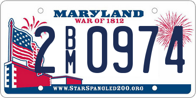 MD license plate 2BM0974