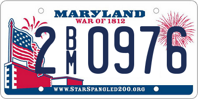 MD license plate 2BM0976