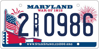 MD license plate 2BM0986