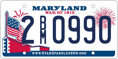 MD license plate 2BM0990