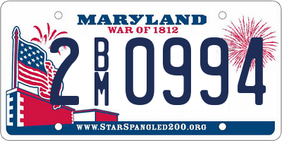 MD license plate 2BM0994