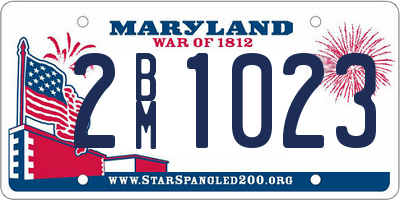 MD license plate 2BM1023
