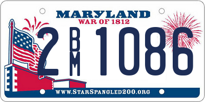 MD license plate 2BM1086