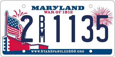 MD license plate 2BM1135