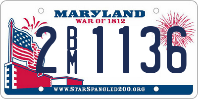 MD license plate 2BM1136