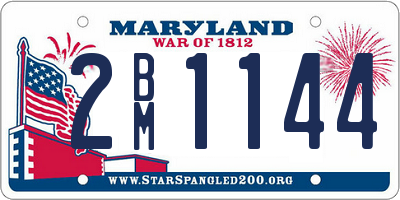 MD license plate 2BM1144