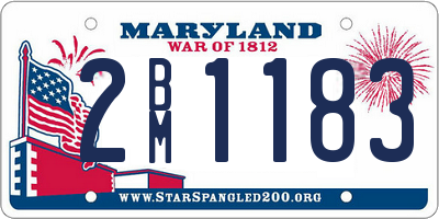 MD license plate 2BM1183