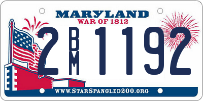 MD license plate 2BM1192