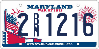 MD license plate 2BM1216