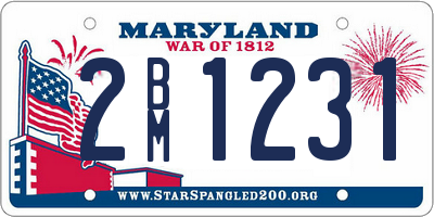 MD license plate 2BM1231