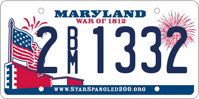 MD license plate 2BM1332