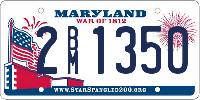 MD license plate 2BM1350