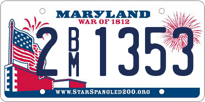 MD license plate 2BM1353