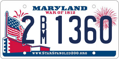 MD license plate 2BM1360