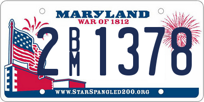 MD license plate 2BM1378