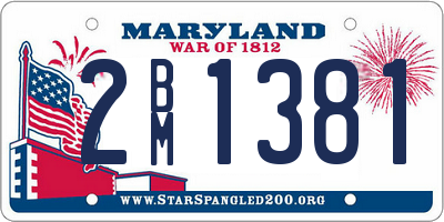 MD license plate 2BM1381