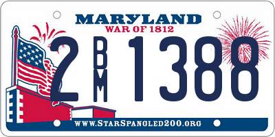 MD license plate 2BM1388