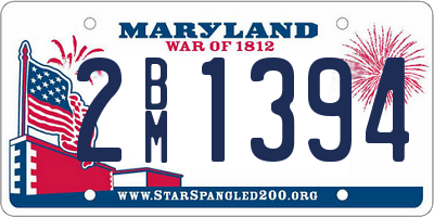 MD license plate 2BM1394