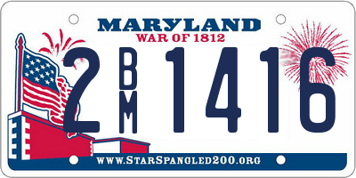 MD license plate 2BM1416