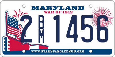 MD license plate 2BM1456