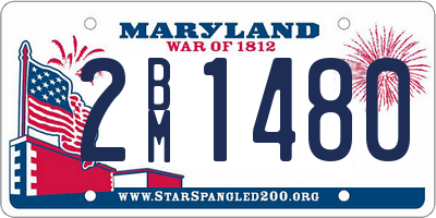 MD license plate 2BM1480