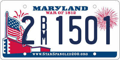 MD license plate 2BM1501
