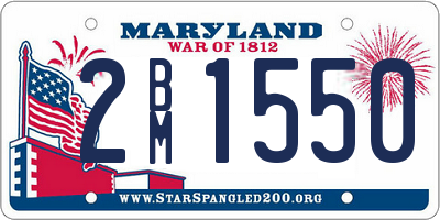 MD license plate 2BM1550