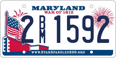 MD license plate 2BM1592