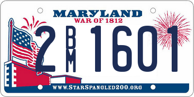 MD license plate 2BM1601