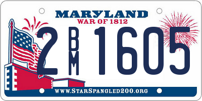 MD license plate 2BM1605