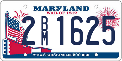 MD license plate 2BM1625