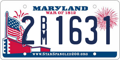 MD license plate 2BM1631