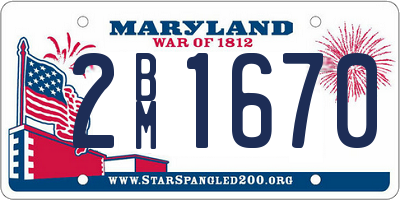 MD license plate 2BM1670