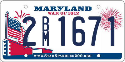 MD license plate 2BM1671