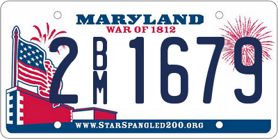 MD license plate 2BM1679