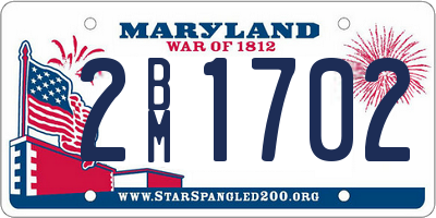 MD license plate 2BM1702