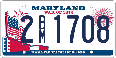 MD license plate 2BM1708