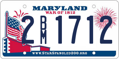 MD license plate 2BM1712