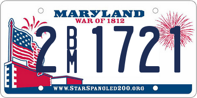 MD license plate 2BM1721