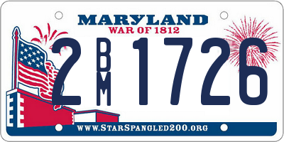 MD license plate 2BM1726